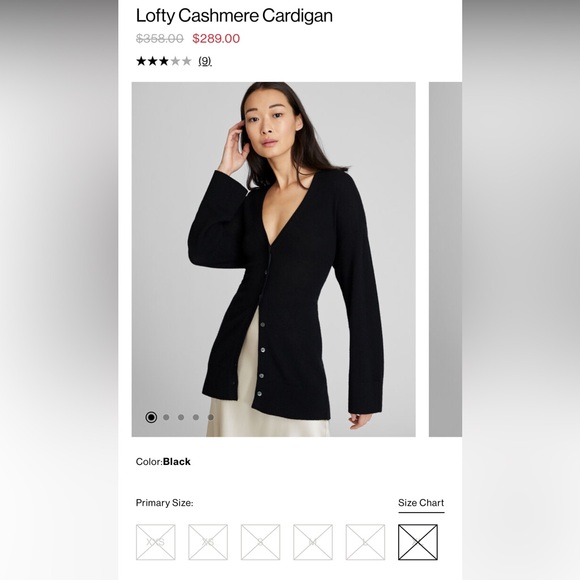 New! Club Monaco 100% Cashmere Cardigan, in Black, size Large - Picture 9 of 9